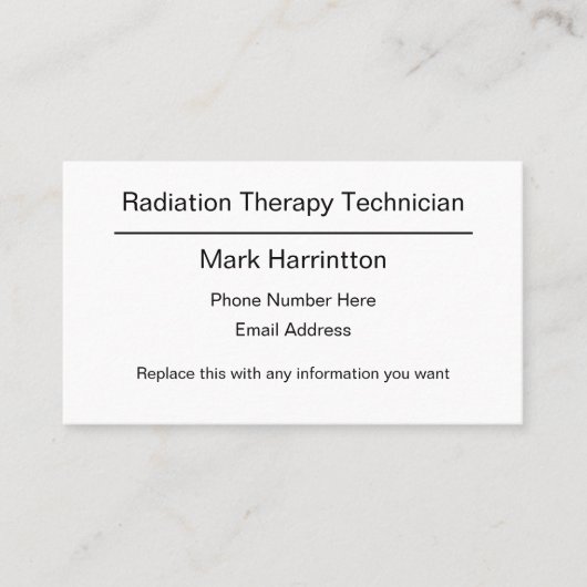 放射線療法の医学のデザイン 名刺 (正面)