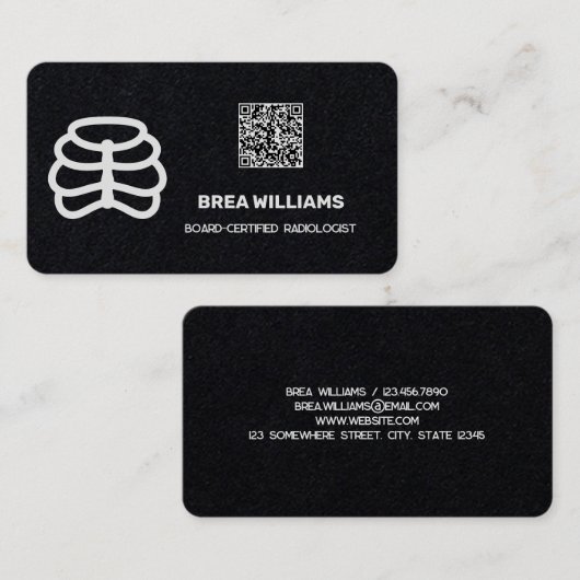 放射線科カスタム学者QR 名刺 (正面/裏面)