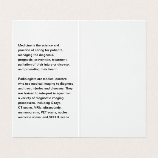 放射線科医による患者X線の検査 名刺 (内部フラット)