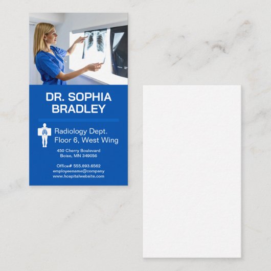 放射線科医による患者X線の検査 名刺 (正面/裏面)