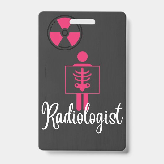放射線科医の名前バッジ バッジ (正面)