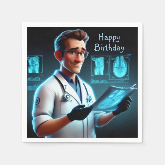 放射線科医誕生日 スタンダードカクテルナプキン (正面)