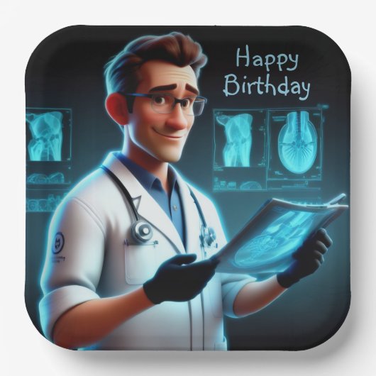 放射線科医誕生日 ペーパープレート (正面)