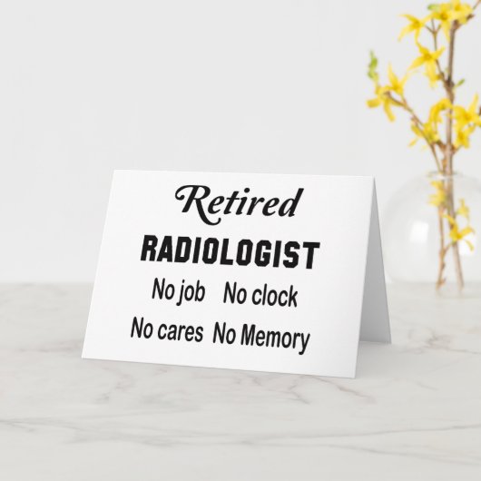 放射線科退職した学者No仕事No時計No気に カード (黄色い花)