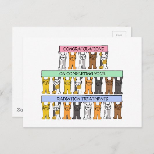 放射線終了トリートメントおめでとう ポストカード (正面/裏面)