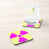 放射線警告の記号 コースター (右側)