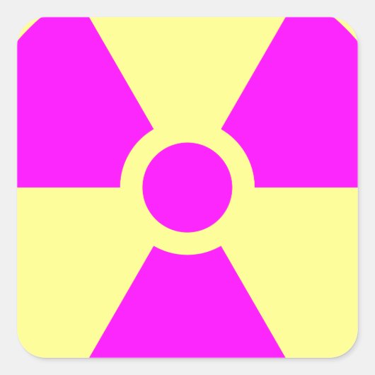 放射線警告の記号 スクエアシール (正面)