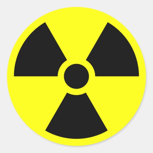 放射線警告の記号 ラウンドシール (正面)