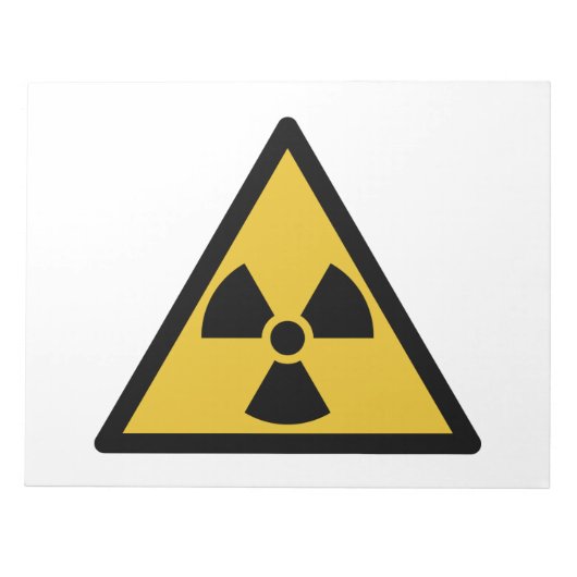 放射線警告の記号（放射性危険） ノートパッド (正面)