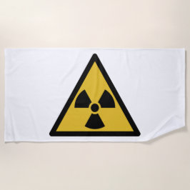 放射線警告の記号（放射性危険） ビーチタオル
