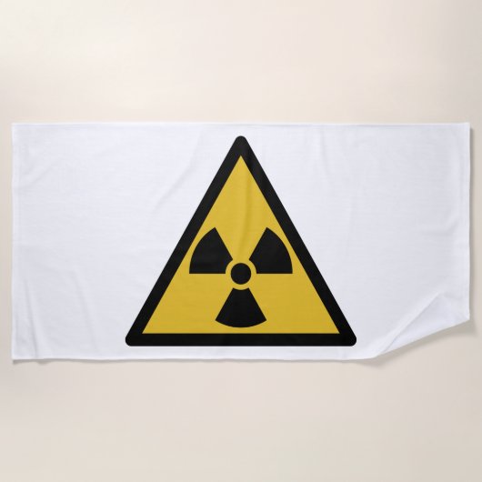 放射線警告の記号（放射性危険） ビーチタオル (正面)