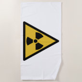 放射線警告の記号（放射性危険） ビーチタオル (正面)