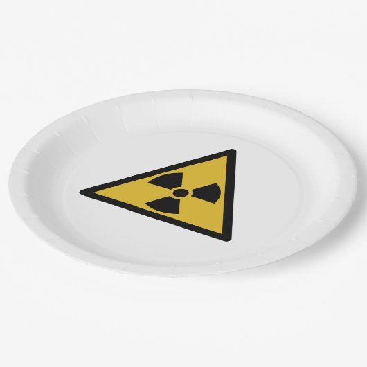 放射線警告の記号（放射性危険） ペーパープレート (アングル)
