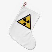 放射線警告の記号(放射性危険) ラージクリスマスストッキング (正面 (吊り時))