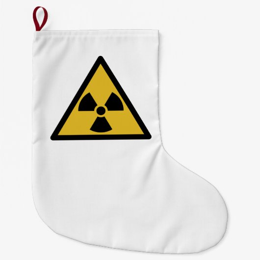 放射線警告の記号(放射性危険) ラージクリスマスストッキング (正面)