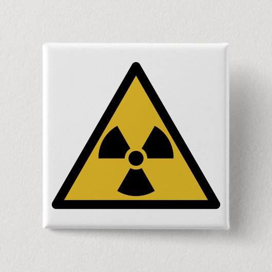 放射線警告の記号（放射性危険） 缶バッジ (正面)