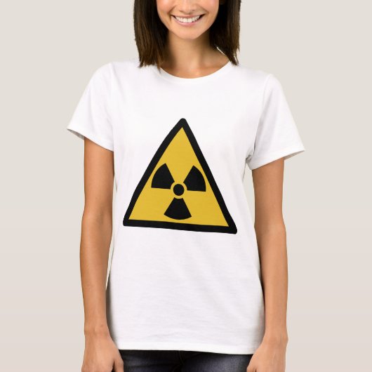 放射線警告の記号（放射性危険） Tシャツ (正面)