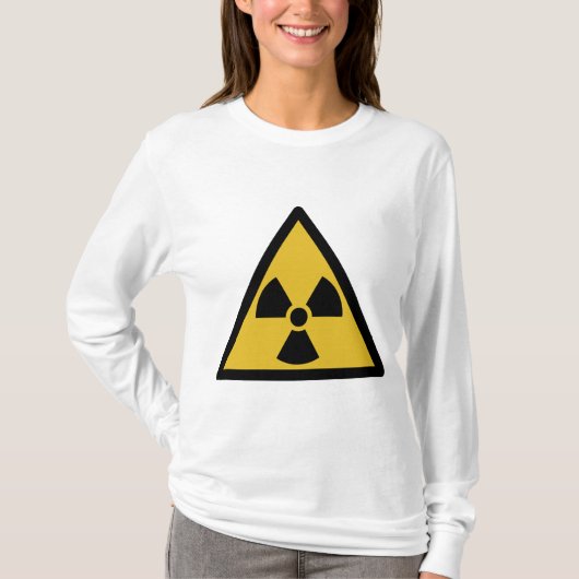 放射線警告の記号（放射性危険） Tシャツ (正面)