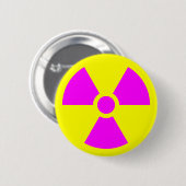 放射線警告の記号 缶バッジ (正面&裏面)