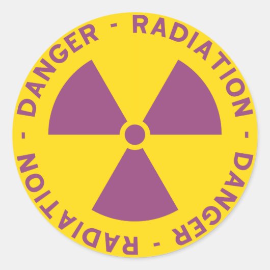 放射線警告ステッカー ラウンドシール (正面)