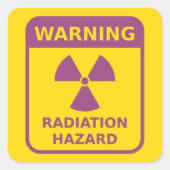 放射線警告標識シール スクエアシール (正面)