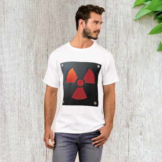 放射線警告記号インダストリアルメタルサイン Tシャツ