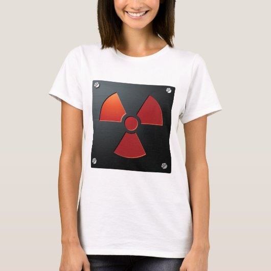 放射線警告記号インダストリアル金属サイン Tシャツ (正面)