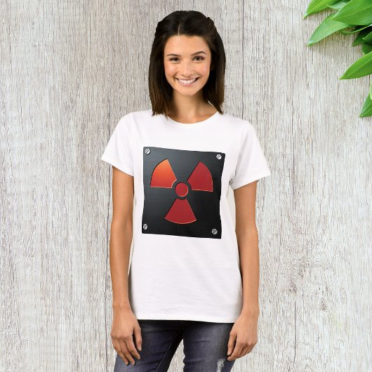 放射線警告記号インダストリアル金属サイン Tシャツ