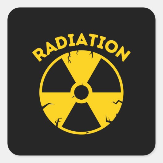 放射線警報の標識 スクエアシール (正面)