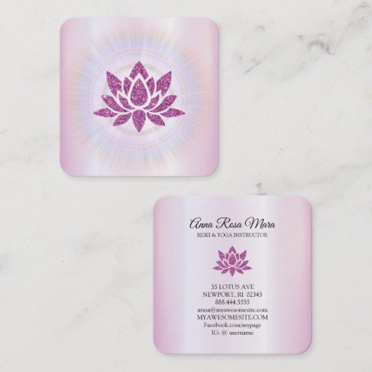 *～*放射線霊気エネルギー修復Lotus MAGENTA スクエア名刺 (正面/裏面)