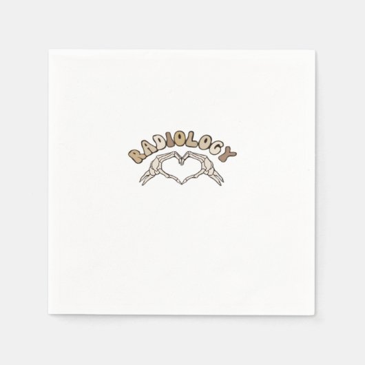 放射線骨格ハートハンドクラシックル スタンダードカクテルナプキン (正面)