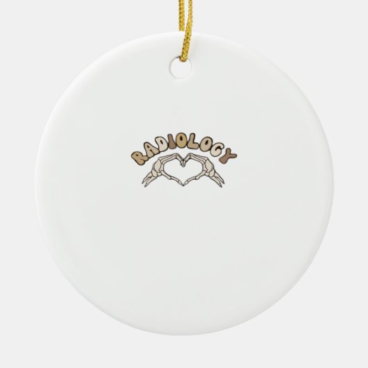 放射線骨格ハートハンドクラシックル セラミックオーナメント (正面)
