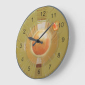 放射線-時間を後ろに戻す ラージ壁時計 (傾斜)