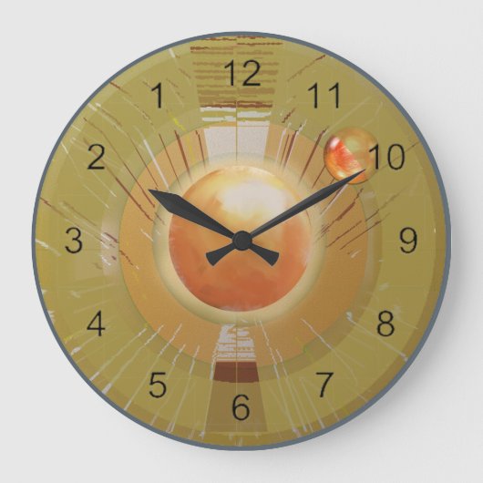 放射線-時間を後ろに戻す ラージ壁時計 (正面)
