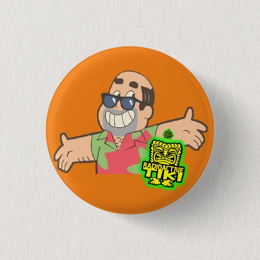 放射能ティキ 缶バッジ (正面)