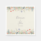 放射色数々ののワイルドフラワー結婚ズのナプキン スタンダードカクテルナプキン (正面)