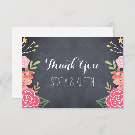 放射花模様フラットサンキューカード サンキューカード (正面/裏面)