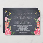 放射花模様結婚式招待状-ピンク 招待状 (正面/裏面)