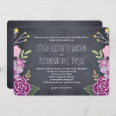 放射花模様結婚式招待状-紫 招待状 (正面/裏面)