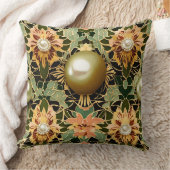 放射花：南シーパールアールデコタイルのモット クッション (ブランケット)