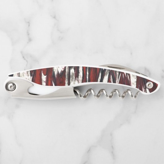 放射赤抽象芸術パターン ソムリエナイフ (正面)