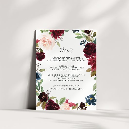 放射開花ゲスト情報カード エンクロージャーカード