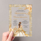 放射開花フローラプリンセス金ゴールドキンセアニェラ アクリル招待状 (インサイチュ (ポータブル))