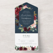 放射開花フローラ結婚フレーム オールインワン招待状 (内側)
