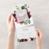 放射開花フローラ結婚フレーム オールインワン招待状 (貼ってはがせる)