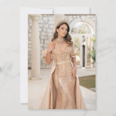 放射開花フローラ金ゴールド写真キンセアニェラ サンキューカード (裏面)