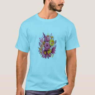 放射開花フローラT型 Tシャツ