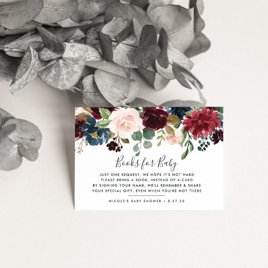 放射開花ブックリクエスト赤ちゃんシャワーカード エンクロージャーカード