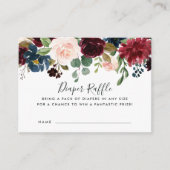 放射開花ベビーシャワーおむつラッフルカード エンクロージャーカード (正面)