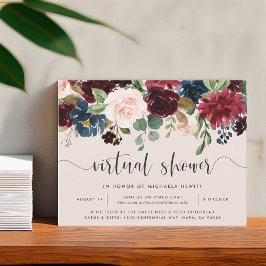 放射開花仮想ブライダルまたはベビーシャワー 招待状